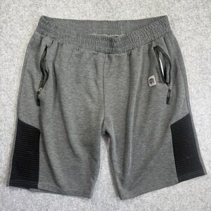 Buffalo Outdoors Mens Workwear Athletic Shorts 2XL Gray Zipper Pockets Elastic